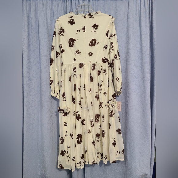 Dainty Jewells Cream and Brown Floral Long Sleeve Dress - Picture 8 of 8
